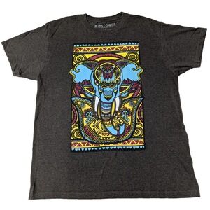 LOST GODS Bhangra Elephant Brown T-Shirt - Men Large